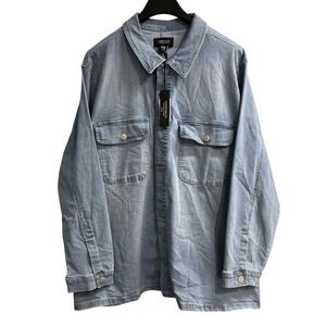 Jones Shirt Jacket Womens 3X Faded Denim Button Down‎ Shacket Western Workwear